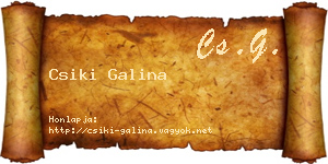 Csiki Galina névjegykártya